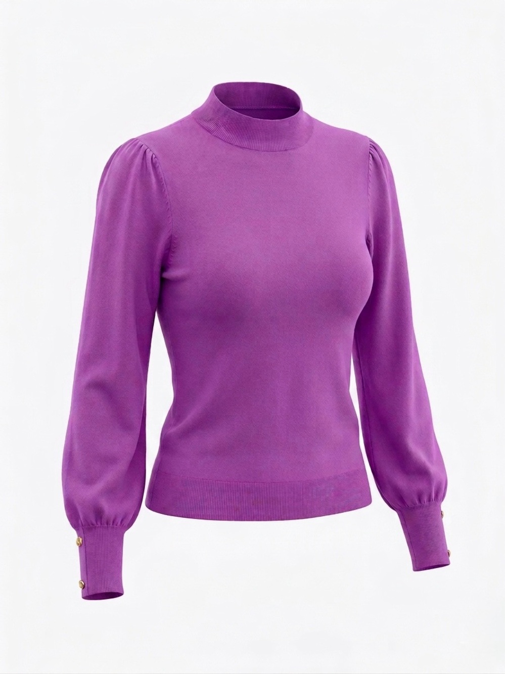 100% Extra Fine Merino Wool Martha Stewart Purple Knit Sweater Size Large